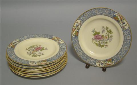 Appraisal: SET OF EIGHT ENGLISH PORCELAIN DESSERT PLATES Retailed by Tiffany