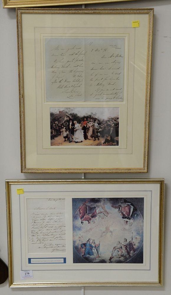 Appraisal: Two signed and framed letters from Sir Luke Fildes sight