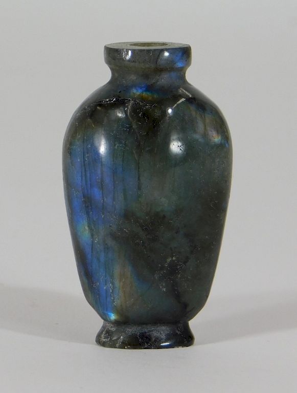 Appraisal: Chinese Black Opal Hardstone Snuff Bottle China th-Early th Century