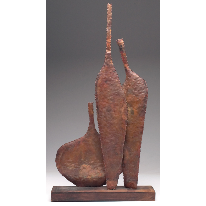 Appraisal: Marcello Fantoni sculpture Italy hammered copper shapes marked Fantoni Firenze