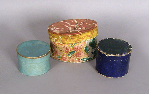 Appraisal: Three wallpaper boxes th c h w h h and