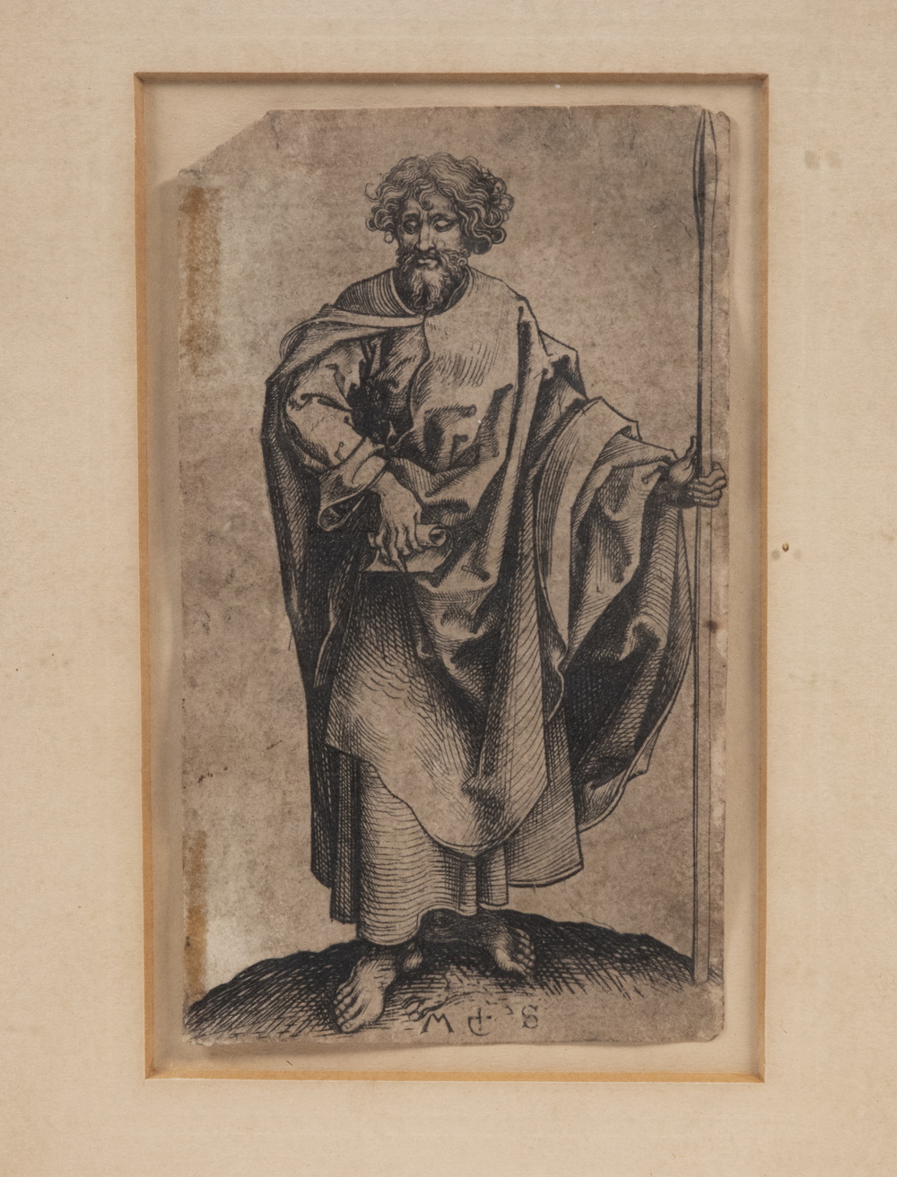 Appraisal: MARTIN SCHONGAUER GERMANY - Standing Robed Man with scroll and