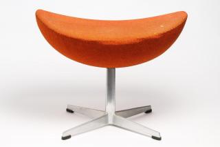 Appraisal: Arne Jacobsen for Fritz Hansen Egg Ottoman In orange wool