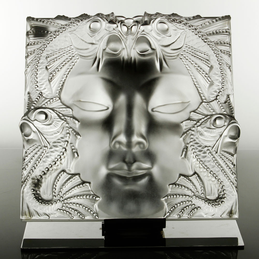 Appraisal: A - Lalique Masque De Femme Plaque Lalique Masque De