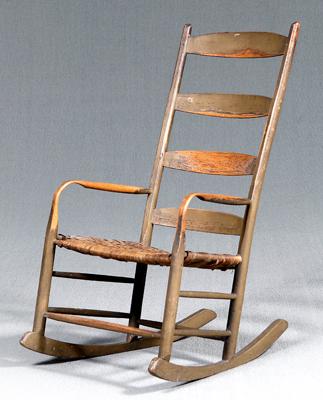 Appraisal: Tennessee bentwood rocking chair four slat back with bentwood arms