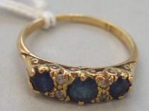 Appraisal: An ct gold sapphire and diamond set ring mounted with