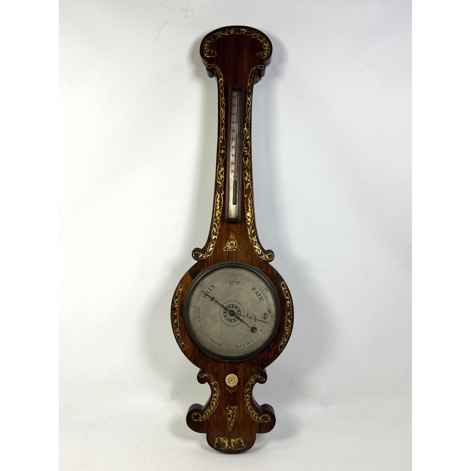 Appraisal: Antique Barometer Thermometer Dimensions H inches W inches D inches