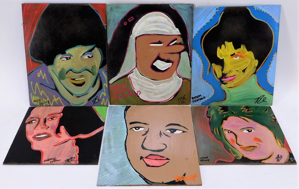 Appraisal: POLYCHROMATIC POP ART CELEBRITY PAINTINGS United States Late th CenturyIncludes