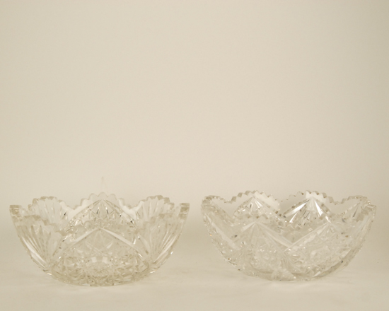 Appraisal: Cut Glass Bowls Corinthian Pattern H dia chips Canton Pattern