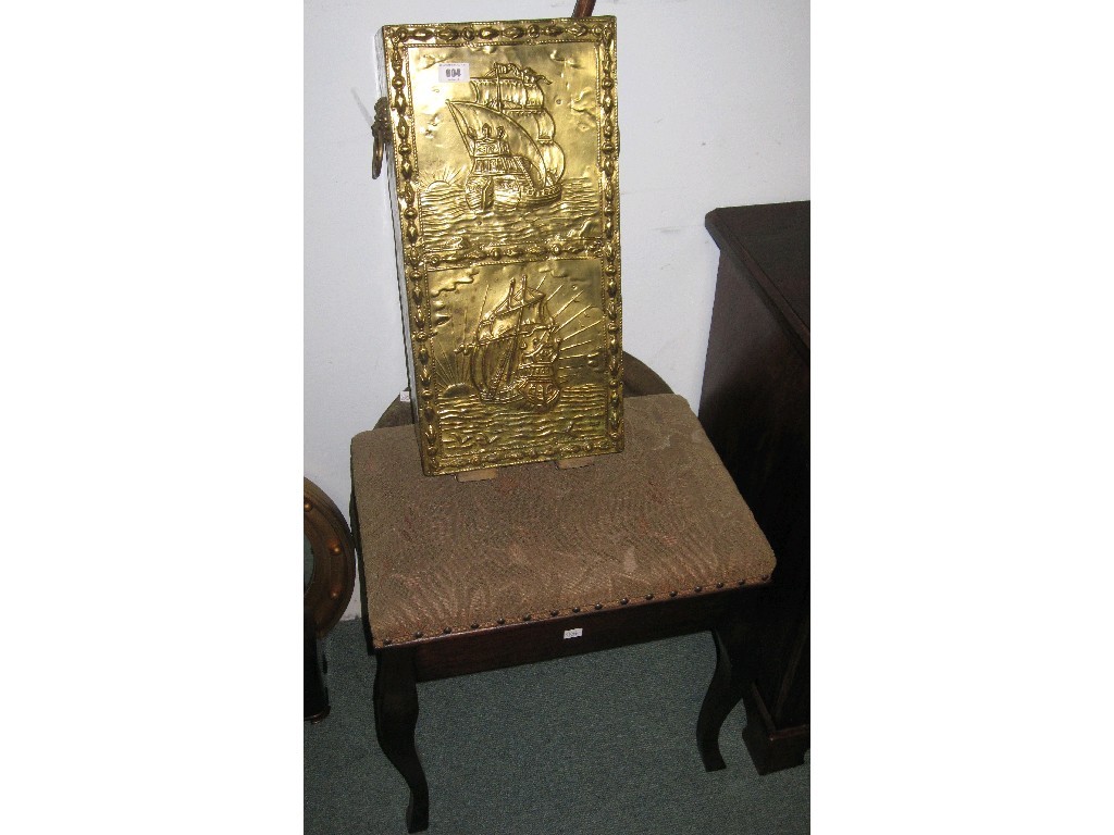 Appraisal: Lot comprising walking stick stick stand piano stool and brass