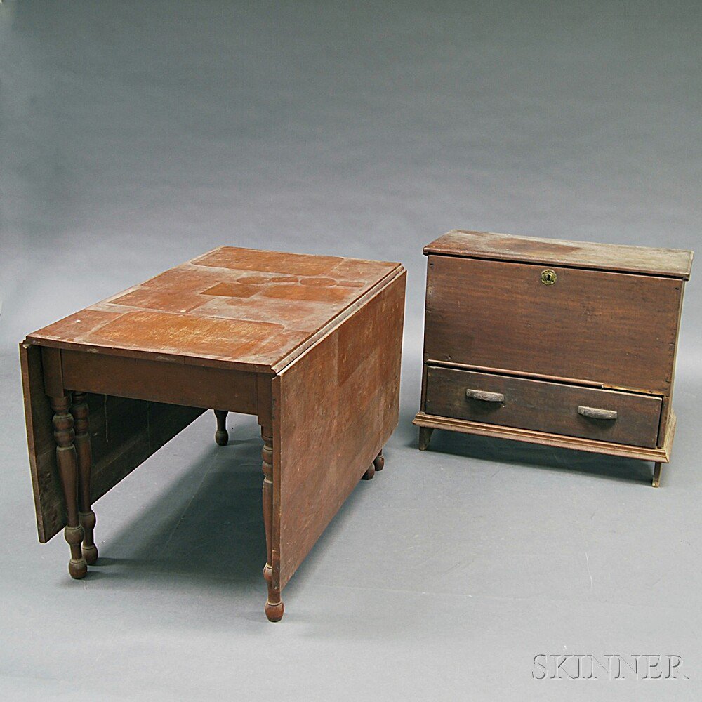 Appraisal: Federal-style Cherry Drop-leaf Table and a One-drawer Chest table by