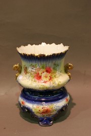 Appraisal: A large twin-handled vase with floral decoration by S F