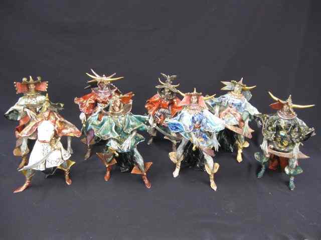 Appraisal: Italian Pottery Figurines of Warriors artist signed '' tall some