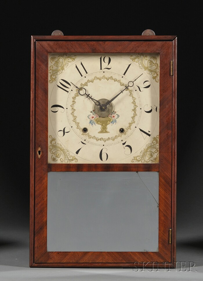 Appraisal: Eli Terry Sons Mahogany Alarm Shelf Clock Plymouth Connecticut c