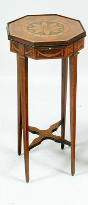 Appraisal: A MAHOGANY AND INLAID URN STAND late th century of