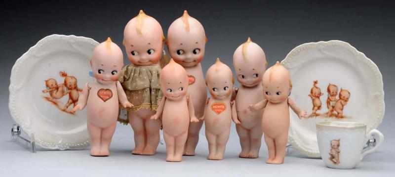 Appraisal: Lot of All-Bisque Kewpies All are German bisque Rose O