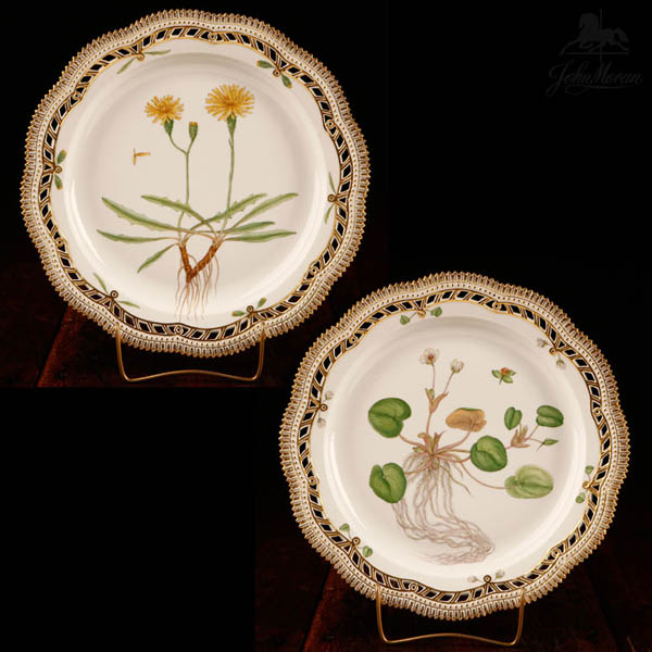 Appraisal: Pair Royal Copenhagen Flora Danica serving plates Pair Royal Copenhagen