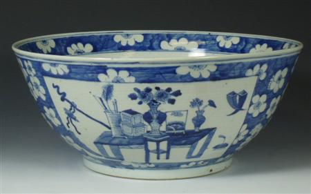 Appraisal: A th century Japanese blue painted porcelain bowl the well