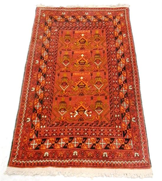 Appraisal: Modern Bokara rug ' '' x ' '' allover design