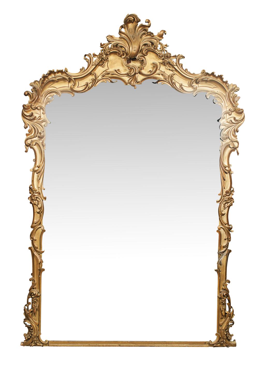 Appraisal: MONUMENTAL VICTORIAN GILWOOD AND GESSO OVERMANTEL MIRROR TH CENTURY in