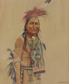 Appraisal: Leonard Howard Reedy Native American figure in ceremonial dress signed