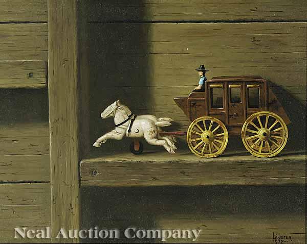 Appraisal: Linister American Missouri th c Untitled oil on masonite signed