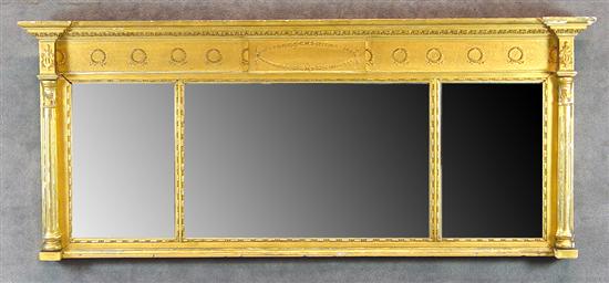 Appraisal: Classical Style Over Mantel Mirror Circa Gilt and gesso tripartite