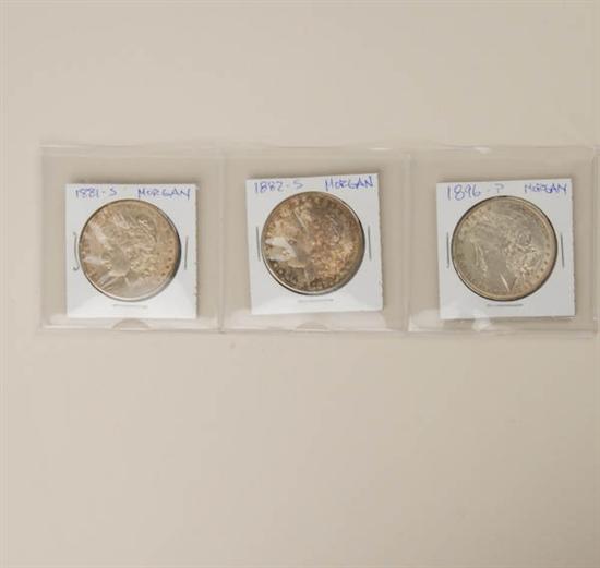 Appraisal: Morgan Silver Dollars -S -S -P