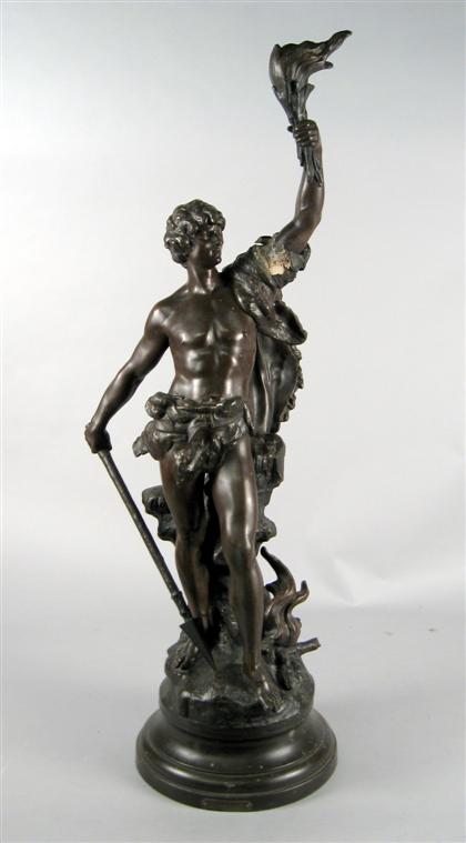 Appraisal: Bronze figure 'Le Signal' after louis auguste moreau french -