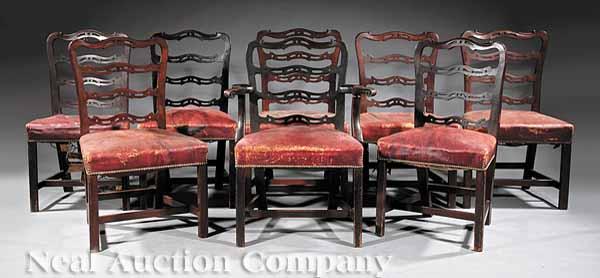 Appraisal: A Suite of Eight Antique George III-Style Mahogany Dining Chairs