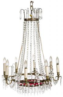 Appraisal: A RUSSIAN NEOCLASSICAL CRYSTAL EIGHT LIGHT CHANDELIER TH CENTURY A