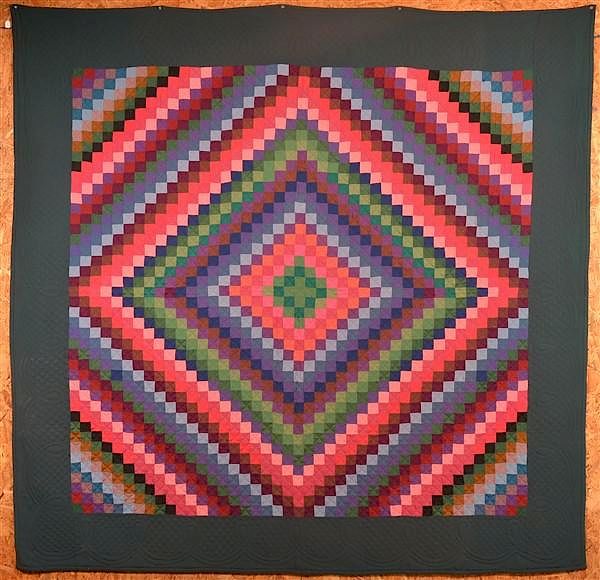 Appraisal: Vintage Amish Sunshine and Shadow Quilt Vintage Lancaster County Amish