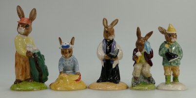 Appraisal: A collection of Royal Doulton Bunnykins figures to include Caddy