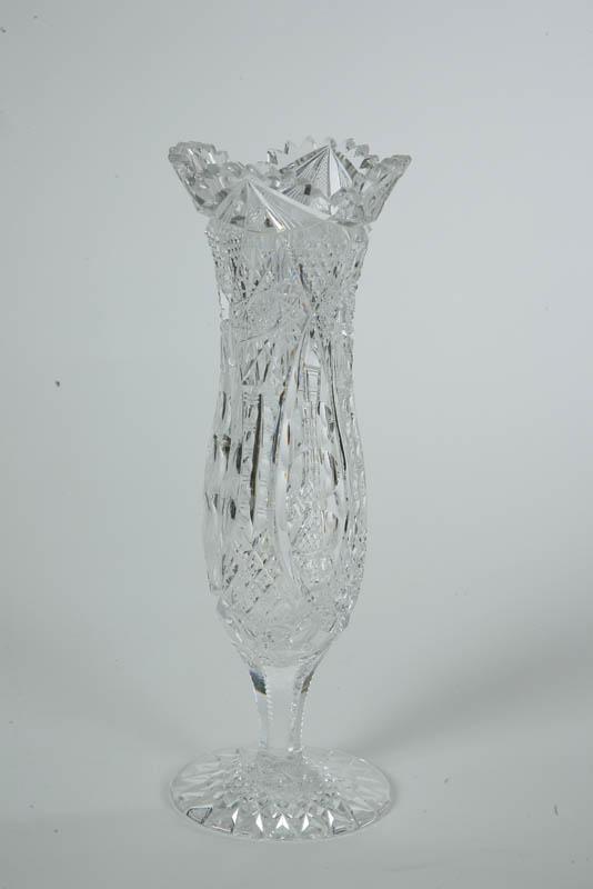 Appraisal: CUT GLASS VASE Signed Clark h