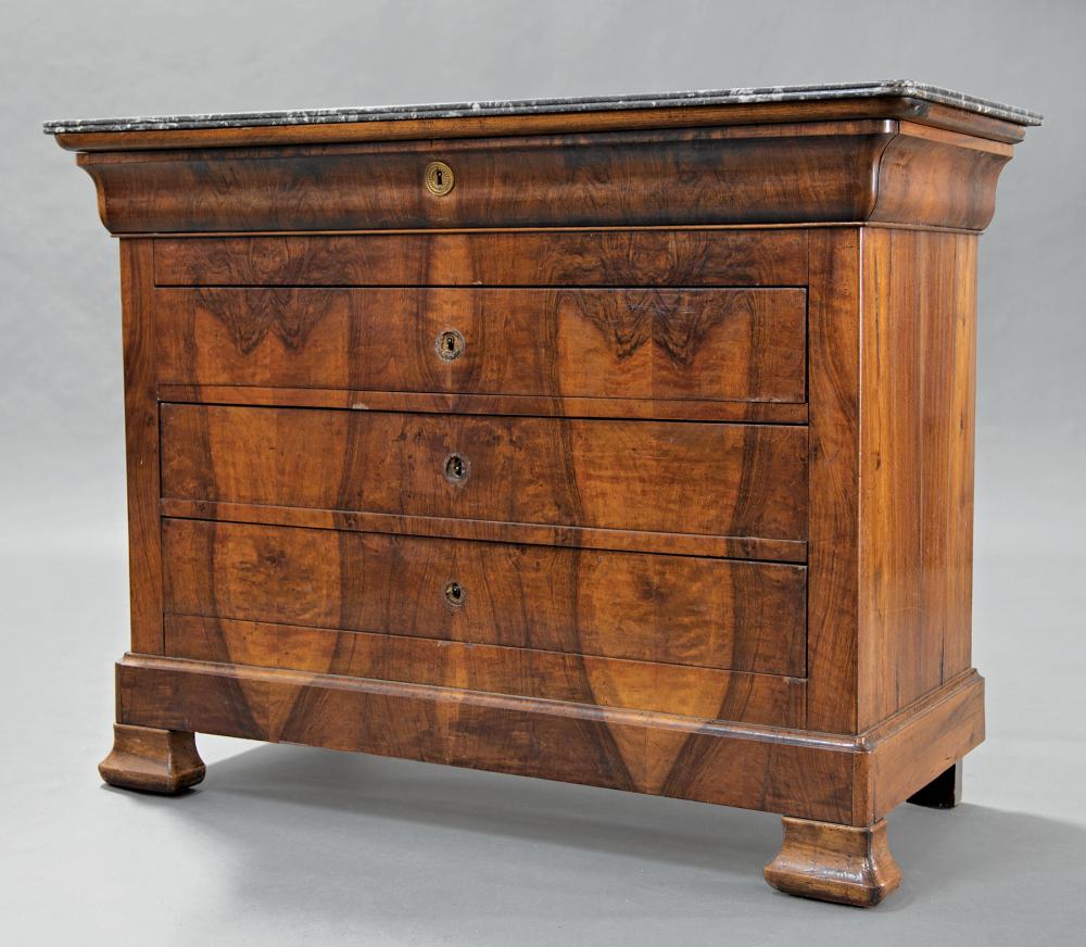 Appraisal: Louis Philippe Mahogany Commode th c later black marble top