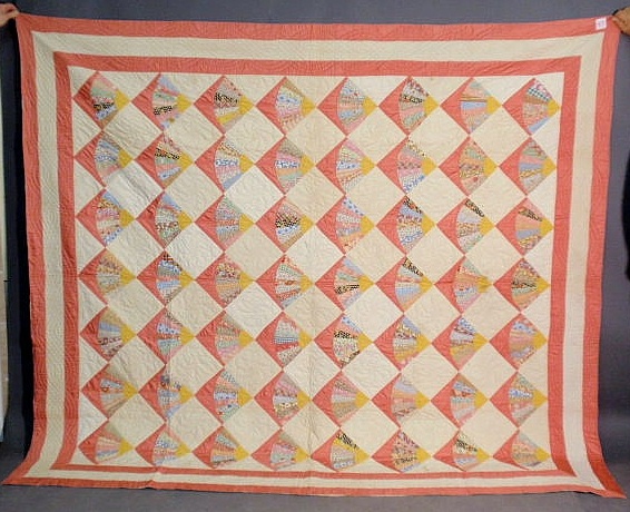 Appraisal: Appliqu quilt with block pattern x