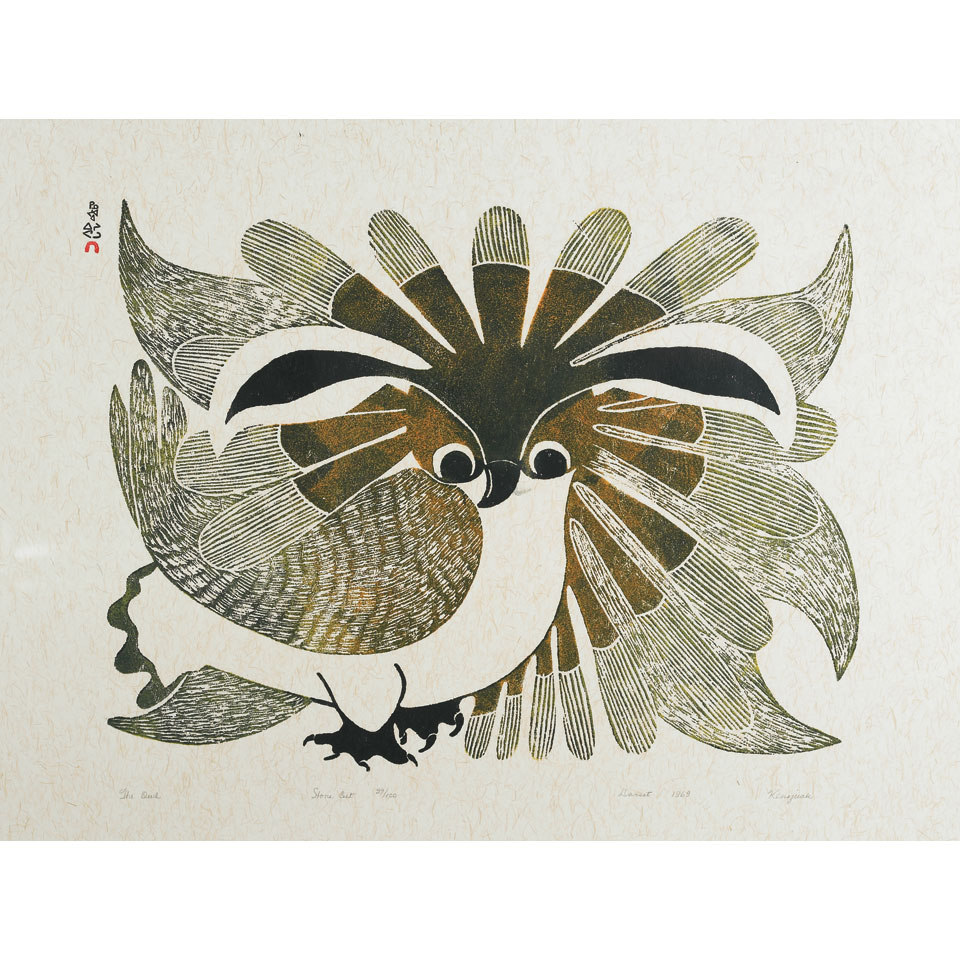 Appraisal: KENOJUAK ASHEVAK - E - Cape Dorset THE OWL stonecut