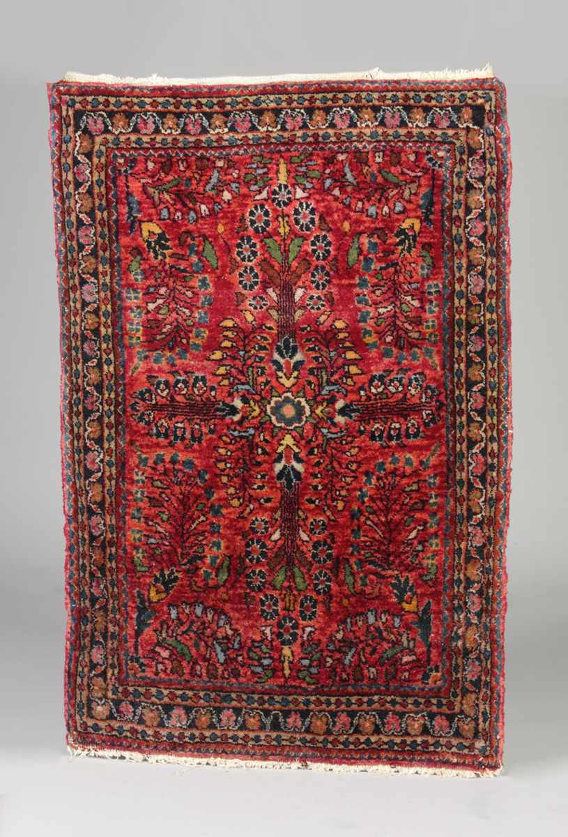 Appraisal: Sarouk Oriental Mat '' x '' Very good E