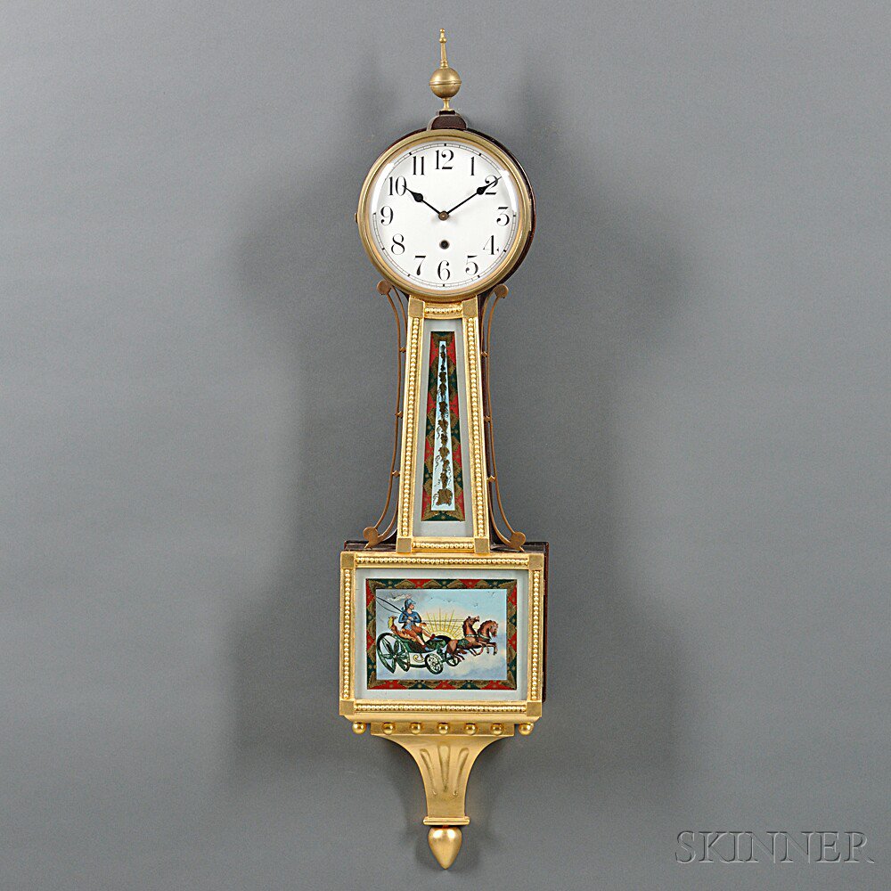 Appraisal: Waterbury Willard No Banjo Clock Connecticut c the mahogany case