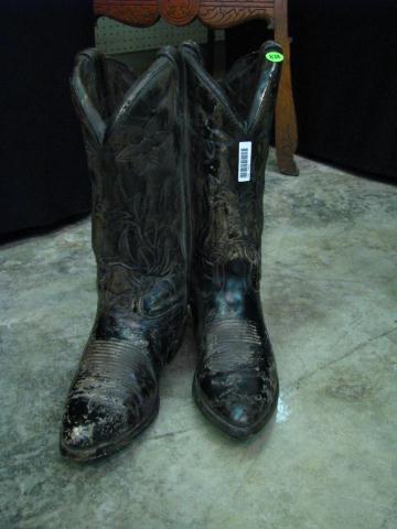 Appraisal: Pair of cast cowboy boots scale for outdoor or patio