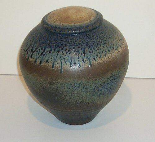 Appraisal: Salt-glazed jar with lid Ceramic on Ceramic Tenace Ron x