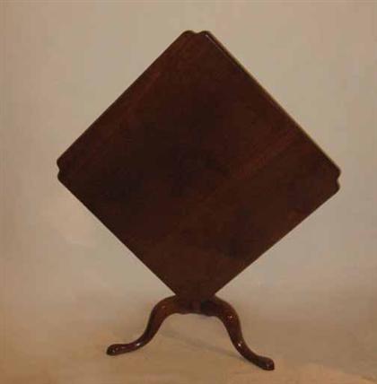 Appraisal: Mahogany tilt-top tea table late th century Molded rectangular top