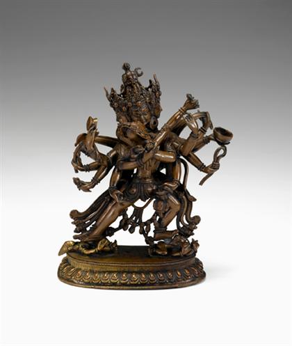 Appraisal: Good Tibetan bronze of Chakrasamvara and Vajravarahi in union th