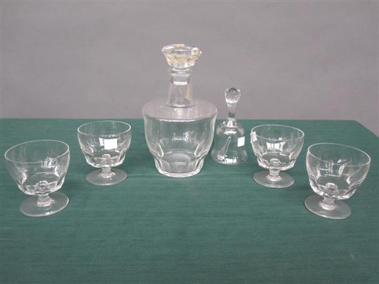 Appraisal: BACARRAT FIVE PIECE DECANTER SET Four glasses and decanter along