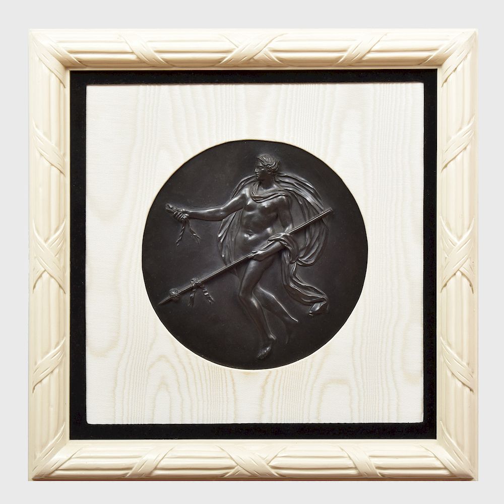 Appraisal: Wedgwood Black Basalt Circular Plaque of a Female Dancer Impressed