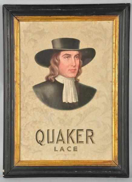 Appraisal: Cardboard Quaker Lace Advertising Sign Description Turn of the century