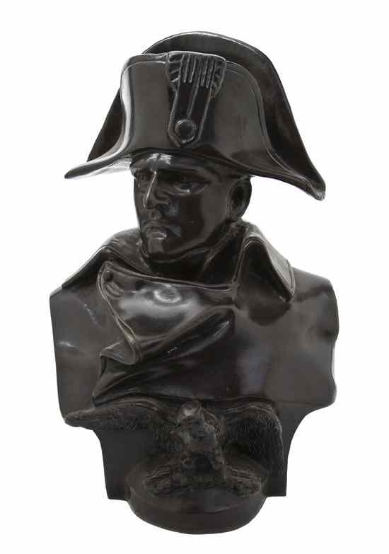 Appraisal: A Continental Bronze Bust depicting Napoleon Height inches