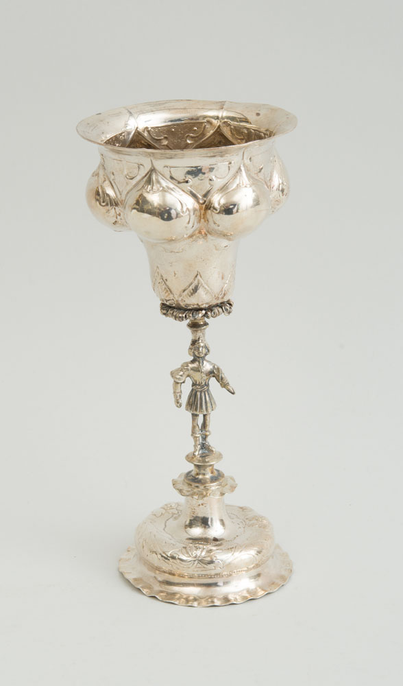 Appraisal: CONTINENTAL SILVER GOBLET IN THE TH CENTURY STYLE The bowl