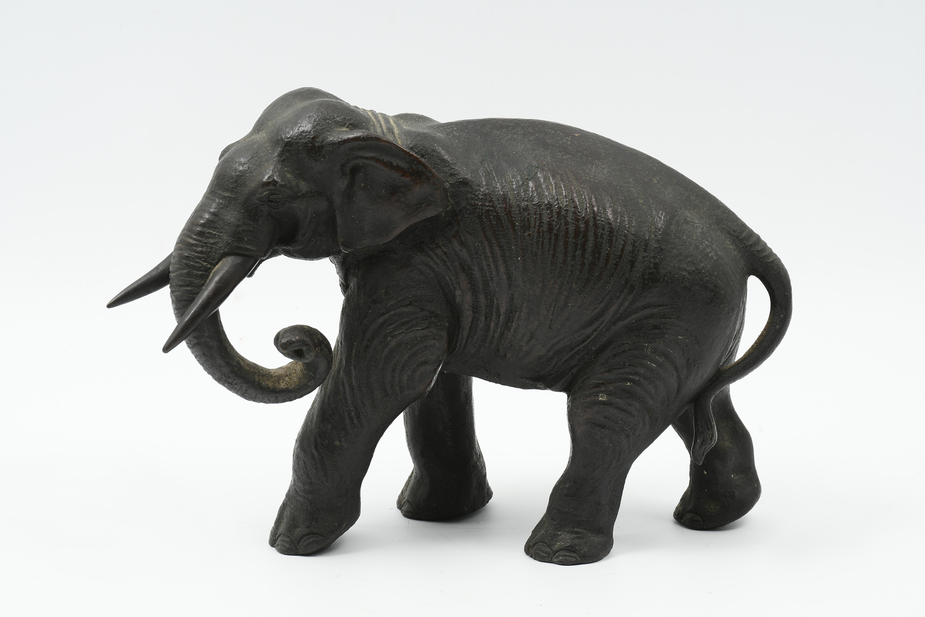 Appraisal: JAPANESE BRONZE ELEPHANT SCULPTURE Japanese bronze Elephant sculpture signed at