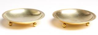 Appraisal: Pair Art Deco Puiforcat Vermeil Silver Nut Dishes The shallow